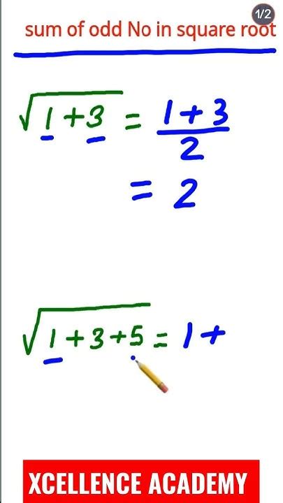 Square root and sum of odd numbers .